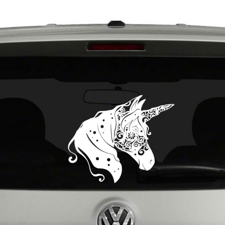 Unicorn Head Fantasy Mandala Vinyl Decal Sticker