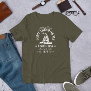 Don't Tread On Me Liberty or Death America Land of the Free Vintage Styled Short-Sleeve Unisex T-Shirt - Image 6