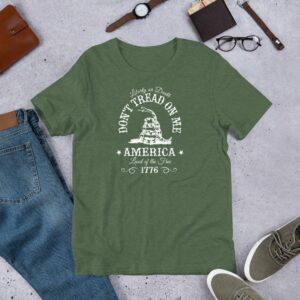 Don't Tread On Me Liberty or Death America Land of the Free Vintage Styled Short-Sleeve Unisex T-Shirt - Image 7