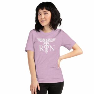 Vintage Style White RN Caduceus Hero Nurses Short-Sleeve Unisex T-Shirt - Image 31