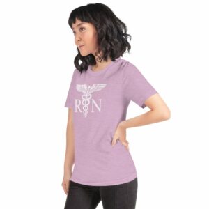 Vintage Style White RN Caduceus Hero Nurses Short-Sleeve Unisex T-Shirt - Image 32