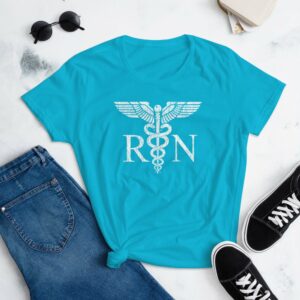 Vintage Style White RN Caduceus Hero Nurses wWomen's short sleeve t-shirt - Image 12