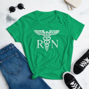 Vintage Style White RN Caduceus Hero Nurses wWomen's short sleeve t-shirt - Image 14