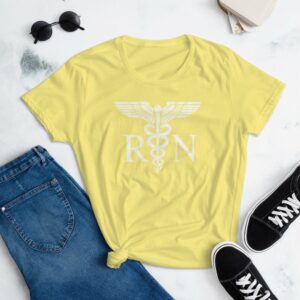 Vintage Style White RN Caduceus Hero Nurses wWomen's short sleeve t-shirt - Image 16