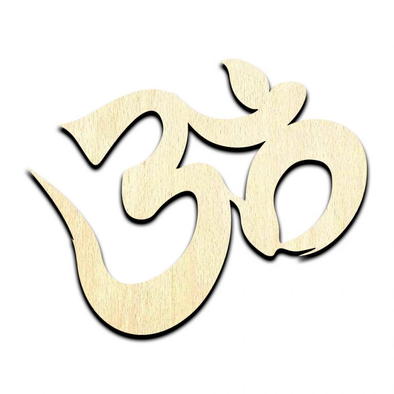 Om Symbol Buddhism Yoga - Laser Cut Out Unfinished Wood Shape Craft Supply