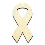 Awareness Ribbon - Laser Cut Out Unfinished Wood Shape Craft Supply