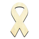 Awareness Ribbon - Laser Cut Out Unfinished Wood Shape Craft Supply