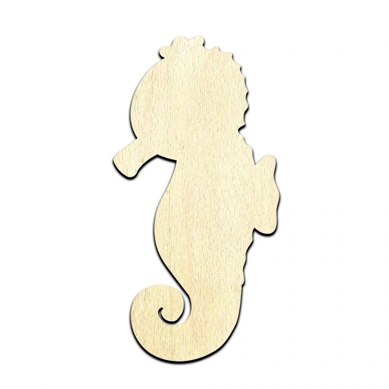 Sea Horse - Laser Cut Out Unfinished Wood Shape Craft Supply