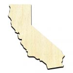 California State - Laser Cut Out Unfinished Wood Shape Craft Supply