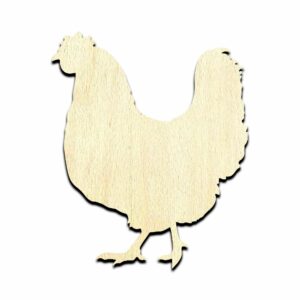 Chicken - Laser Cut Out Unfinished Wood Shape Craft Supply