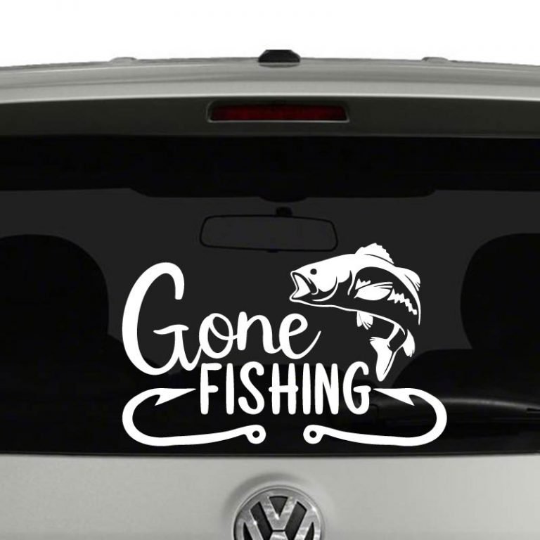 Gone Fishing Fish Lovers Vinyl Decal Sticker