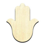 Hamsa Hand - Laser Cut Out Unfinished Wood Shape Craft Supply