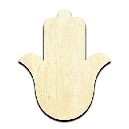 Hamsa Hand - Laser Cut Out Unfinished Wood Shape Craft Supply