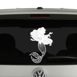 Mermaid Floral Silhouette Mandala Vinyl Decal Sticker