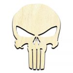 Skull Punisher Like - Laser Cut Out Unfinished Wood Shape Craft Supply