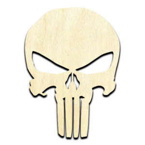 Skull Punisher Like - Laser Cut Out Unfinished Wood Shape Craft Supply