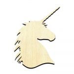 Unicorn Head - Laser Cut Out Unfinished Wood Shape Craft Supply