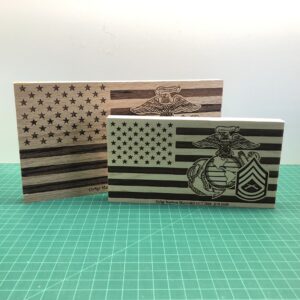 Wooden Laser Engraved Military American Flag Customized