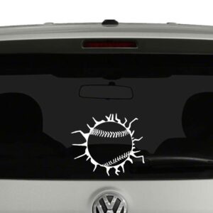 Baseball Cracked Glass Window Vinyl Decal Sticker