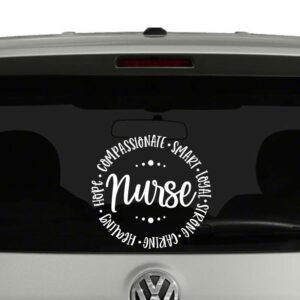 Nurses Circle Compassionate Loyal Smart Caring Hope Vinyl Decal Sticker