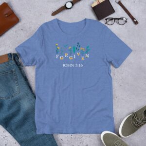 Forgiven John 3:16 Flowers Short-Sleeve Unisex T-Shirt - Image 10