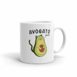 Avagato Cat Spanish Avocado Cat Kitten Seed White Coffee Mug
