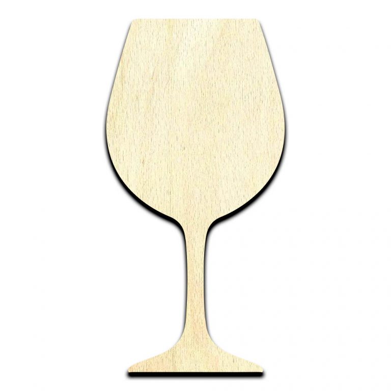 Wine Glass - Laser Cut Out Unfinished Wood Shape Craft Supply