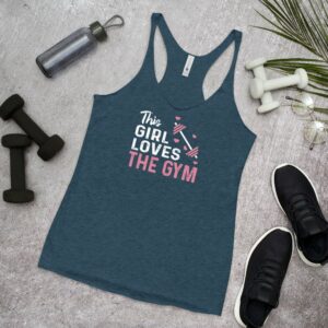 This Girl Loves the Gym Hearts and Barbell clWomen's Racerback Tank - Image 3