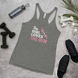 This Girl Loves the Gym Hearts and Barbell clWomen's Racerback Tank - Image 9