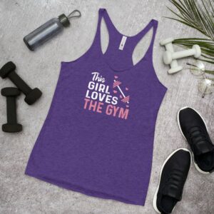 This Girl Loves the Gym Hearts and Barbell clWomen's Racerback Tank - Image 4
