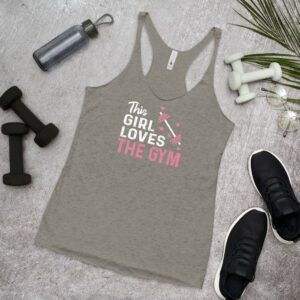 This Girl Loves the Gym Hearts and Barbell clWomen's Racerback Tank - Image 10