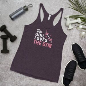 This Girl Loves the Gym Hearts and Barbell clWomen's Racerback Tank - Image 7