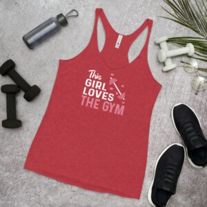 This Girl Loves the Gym Hearts and Barbell clWomen's Racerback Tank - Image 6