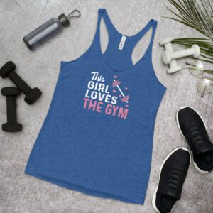 This Girl Loves the Gym Hearts and Barbell clWomen's Racerback Tank - Image 8