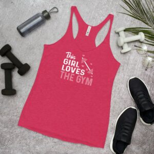 This Girl Loves the Gym Hearts and Barbell clWomen's Racerback Tank - Image 5
