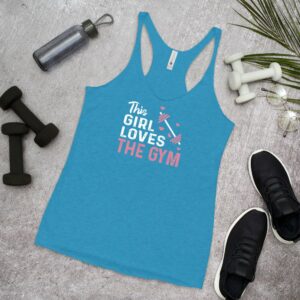 This Girl Loves the Gym Hearts and Barbell clWomen's Racerback Tank - Image 12