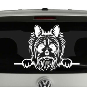 Yorkshire Terrier Dog Peeking Vinyl Decal Sticker