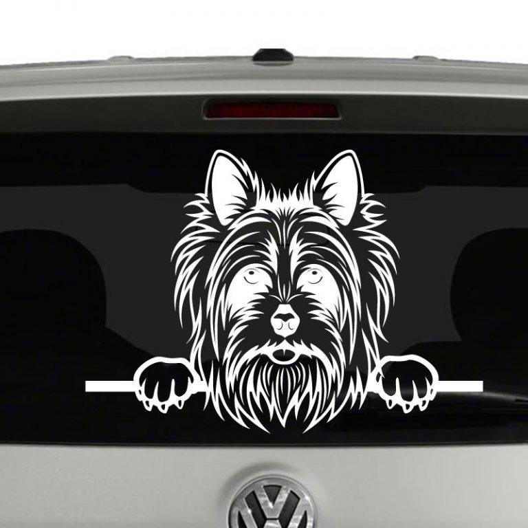 Yorkshire Terrier Dog Peeking Vinyl Decal Sticker