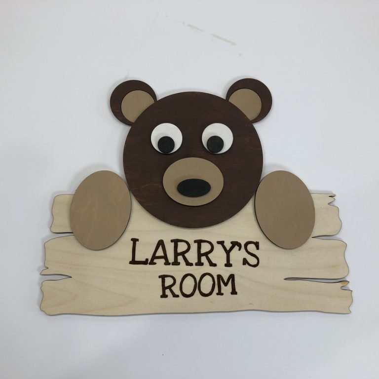 Baby Bear Name Sign Laser Cut Wood Crafting Kit