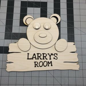 Baby Bear Name Sign Laser Cut Wood Crafting Kit - Image 2