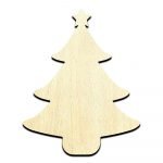 Christmas Tree with Star - Laser Cut Out Unfinished Wood Shape Craft Supply