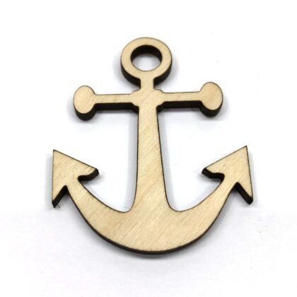 Anchor Navy - Laser Cut Out Unfinished Wood Shape Craft Supply