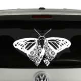 Butterfly Awareness Ribbon Mandala Vinyl Decal Sticker