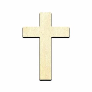 Cross Basic - Laser Cut Out Unfinished Wood Shape Craft Supply