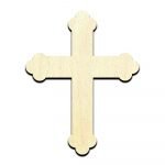 Fancy Cross - Laser Cut Out Unfinished Wood Shape Craft Supply