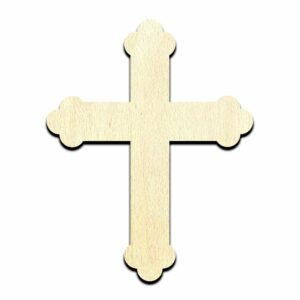 Fancy Cross - Laser Cut Out Unfinished Wood Shape Craft Supply