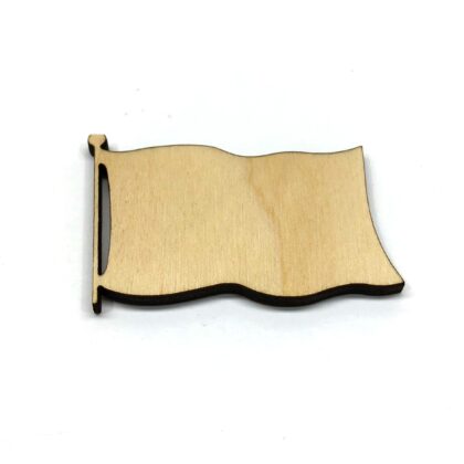 Flag Waving on Pole - Laser Cut Out Unfinished Wood Shape Craft Supply