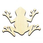 Frog - Laser Cut Out Unfinished Wood Shape Craft Supply