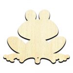 Sitting Frog Cartoon Style - Laser Cut Out Unfinished Wood Shape Craft Supply