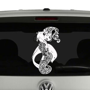 Mermaid Floral Roses Silhouette Mandala Vinyl Decal Sticker